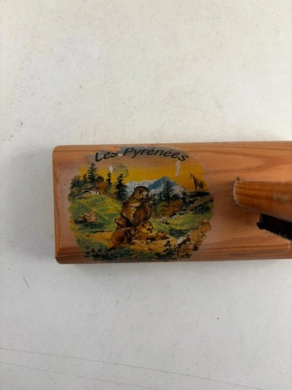 Termômetro de souvenir Os Pirenéus em madeira decoração vintage – photo 2